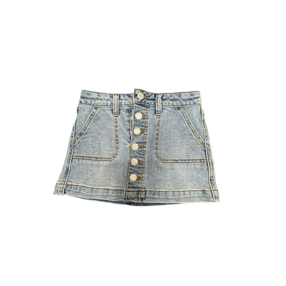 Cat & Jack Girls Button Front Jean Skirt Size XS (4/5)